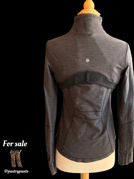 Lululemon Define Jacket Black Slub Denim / Black sz 6 - Picture 3 of 4